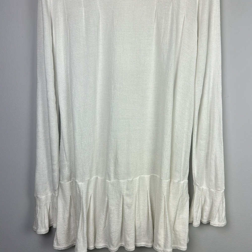 Free People Your Girl White Flounce Hem Textured Tunic Top Size S Mini Dress - Picture 12 of 16